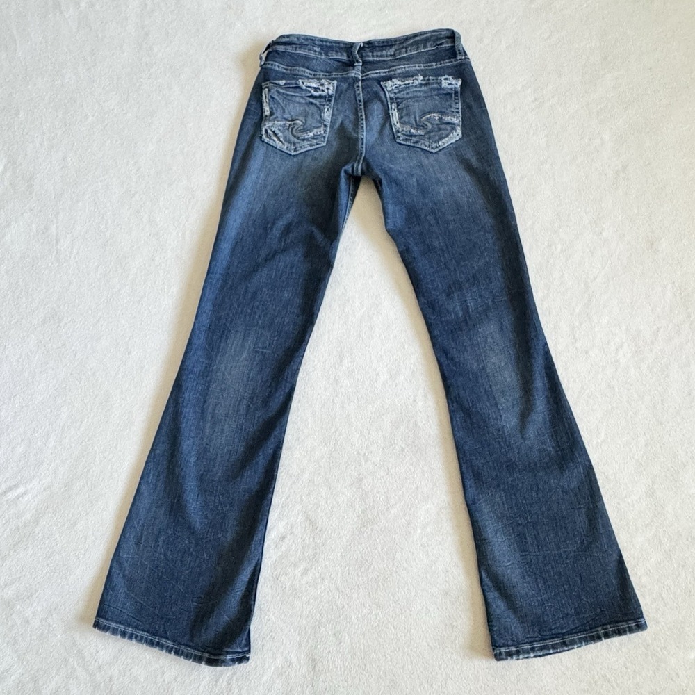 Silver Jeans Suki Bootcut Women's W29 x33 Distressed Y2K Western Thick Stitch